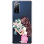 Чохол для Samsung Galaxy S20 FE (G780) MixCase зі стразами дівчина з квітами