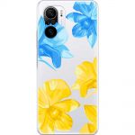 Чохол для Xiaomi Poco F3 MixCase патріотичні синьо-жовті квіти