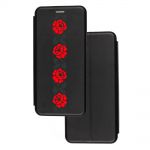 Чохол-книжка Xiaomi Redmi Note 12 4G з малюнком червоні квіти