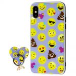 Чохол для iPhone Xs Max блискітки print + popsocket "смайлик"