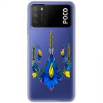 Чохол для Xiaomi Poco M3 MixCase патріотичні тризуб з квітів