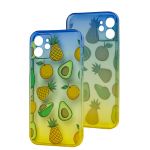 Чохол для iPhone 12 Wave Sweet blue/ yellow / avocado