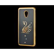 Чехол для Meizu M5 Kingxbar силиконовый золотой лебедь