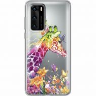 Силіконовий чохол BoxFace Huawei P40 Colorful Giraffe (39747-cc14)