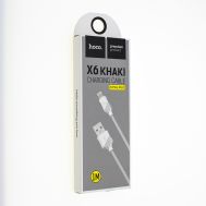 Кабель Hoco X6 Khaki Lightning Charging Cable (1 m) белый