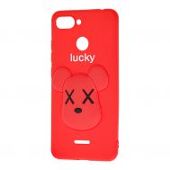 Чохол для Xiaomi Redmi 6 "ведмедик Lucky" червоний