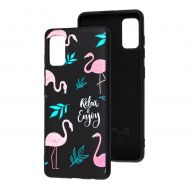 Чохол для Samsung Galaxy A41 (A415) Wave Fancy flamingo / black