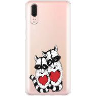 Силіконовий чохол BoxFace Huawei P20 Raccoons in love (35581-cc29)