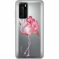Силіконовий чохол BoxFace Huawei P40 Floral Flamingo (39747-cc12)