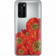 Силіконовий чохол BoxFace Huawei P40 Red Poppies (39747-cc44)