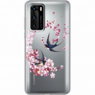 Силіконовий чохол BoxFace Huawei P40 Swallows and Bloom (939747-rs4)