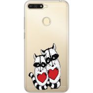 Силіконовий чохол BoxFace Huawei Y6 Prime 2018 / Honor 7A Pro Raccoons in love (34998-cc29)