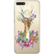 Силіконовий чохол BoxFace Huawei Y6 Prime 2018 / Honor 7A Pro Deer with flowers (934998-rs5)
