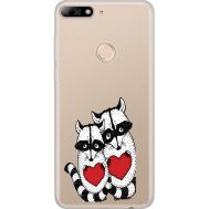 Силіконовий чохол BoxFace Huawei Y7 Prime 2018 Raccoons in love (34966-cc29)