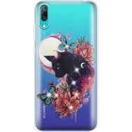 Силіконовий чохол BoxFace Huawei Y7 Pro 2019 Cat in Flowers (936681-rs10)