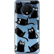 Силіконовий чохол BoxFace OnePlus 7T с 3D-глазками Black Kitty (38482-cc73)