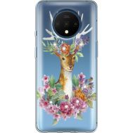Силіконовий чохол BoxFace OnePlus 7T Deer with flowers (938482-rs5)