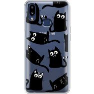 Силіконовий чохол BoxFace Samsung A107 Galaxy A10s с 3D-глазками Black Kitty (37945-cc73)