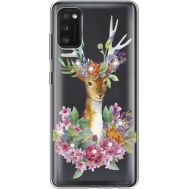 Силіконовий чохол BoxFace Samsung A415 Galaxy A41 Deer with flowers (939756-rs5)
