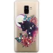 Силіконовий чохол BoxFace Samsung A730 Galaxy A8 Plus (2018) Cat in Flowers (935992-rs10)