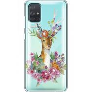 Силіконовий чохол BoxFace Samsung A715 Galaxy A71 Deer with flowers (938851-rs5)