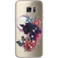 Силіконовий чохол BoxFace Samsung G935 Galaxy S7 Edge Cat in Flowers (935048-rs10)