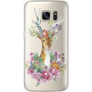 Силіконовий чохол BoxFace Samsung G930 Galaxy S7 Deer with flowers (935495-rs5)