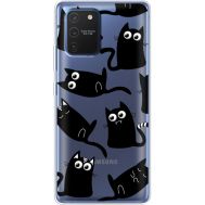 Силіконовий чохол BoxFace Samsung G770 Galaxy S10 Lite с 3D-глазками Black Kitty (38972-cc73)