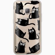 Силіконовий чохол BoxFace Samsung J120H Galaxy J1 2016 с 3D-глазками Black Kitty (35052-cc73)