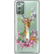Силіконовий чохол BoxFace Samsung N980 Galaxy Note 20 Deer with flowers (940569-rs5)