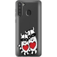 Силіконовий чохол BoxFace Samsung A215 Galaxy A21 Raccoons in love (39761-cc29)
