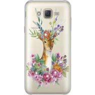 Силіконовий чохол BoxFace Samsung J701 Galaxy J7 Neo Duos Deer with flowers (935624-rs5)