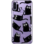 Силіконовий чохол BoxFace Samsung M115 Galaxy M11 с 3D-глазками Black Kitty (39781-cc73)