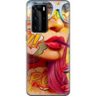 Силіконовий чохол BoxFace Huawei P40 Pro Yellow Girl Pop Art (39750-up2442)