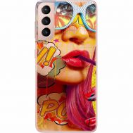 Силіконовий чохол BoxFace Samsung G991 Galaxy S21 Yellow Girl Pop Art (41709-up2442)