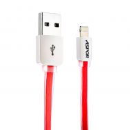 Кабель USB Cable Aspor lightning A108 iPhone 5 Red (червоно-білий)
