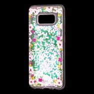 Чехол для Samsung Galaxy S8 (G950) Блестки вода светло-розовый "цветы"