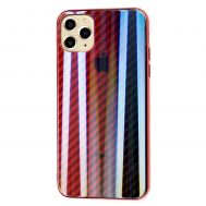 Чохол для iPhone 11 Pro Max Carbon Gradient Hologram червоний