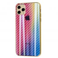 Чохол для iPhone 11 Pro Max Carbon Gradient Hologram рожевий