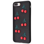 Чохол Cherry для iPhone 7 Plus / 8 Plus чорний еко-шкіра