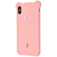 Чохол для iPhone Xs Max Baseus Bear silicone рожевий