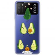 Чохол для Xiaomi Poco M3 Mixcase авокадо дизайн 1