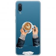 Чохол для Samsung Galaxy A02 (A022) Mixcase кава з серцем