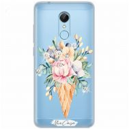 Чохол для Xiaomi Redmi 5 Mixcase стрази ріжок з квітами