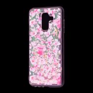 Чохол для Samsung Galaxy A6+ 2018 (A605) вода рожевий "рожеві квіти"