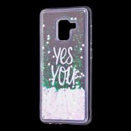 Чехол для Samsung Galaxy A8 2018 (A530) вода светло-розовый "yes you can"