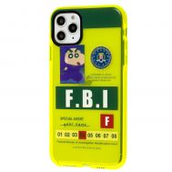 Чохол для iPhone 11 Pro Max Neon print FBI жовтий/зелений