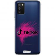 Чохол для Samsung Galaxy A03s (A307) MixCase TikTok логотип на рожевому