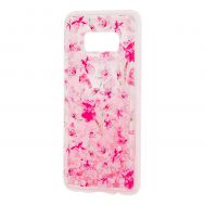 Чохол для Samsung Galaxy S8 (G950) Блиск вода світло-рожевий "рожеві квіти"