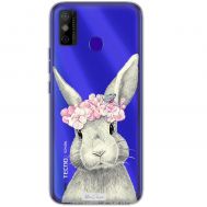 Чохол для Tecno Spark 6 Go MixCase тварини кролик з квітами